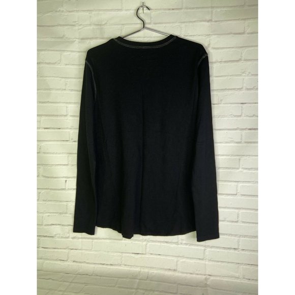 Nintendo Super Mario Logo Long Sleeve Knit Graphic Tee Black T-Shirt Mens Size M - Picture 3 of 7